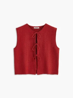COMMENSE Tie Front Sweater Vest* Sweater Vests|Sweaters & Cardigans