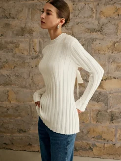 COMMENSE Tie Open Back Knit Top* Sweater Tops|Sweaters & Cardigans