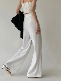 COMMENSE Tie Waist Flowy Wide Leg Dress Pants* Wide Leg|Pants