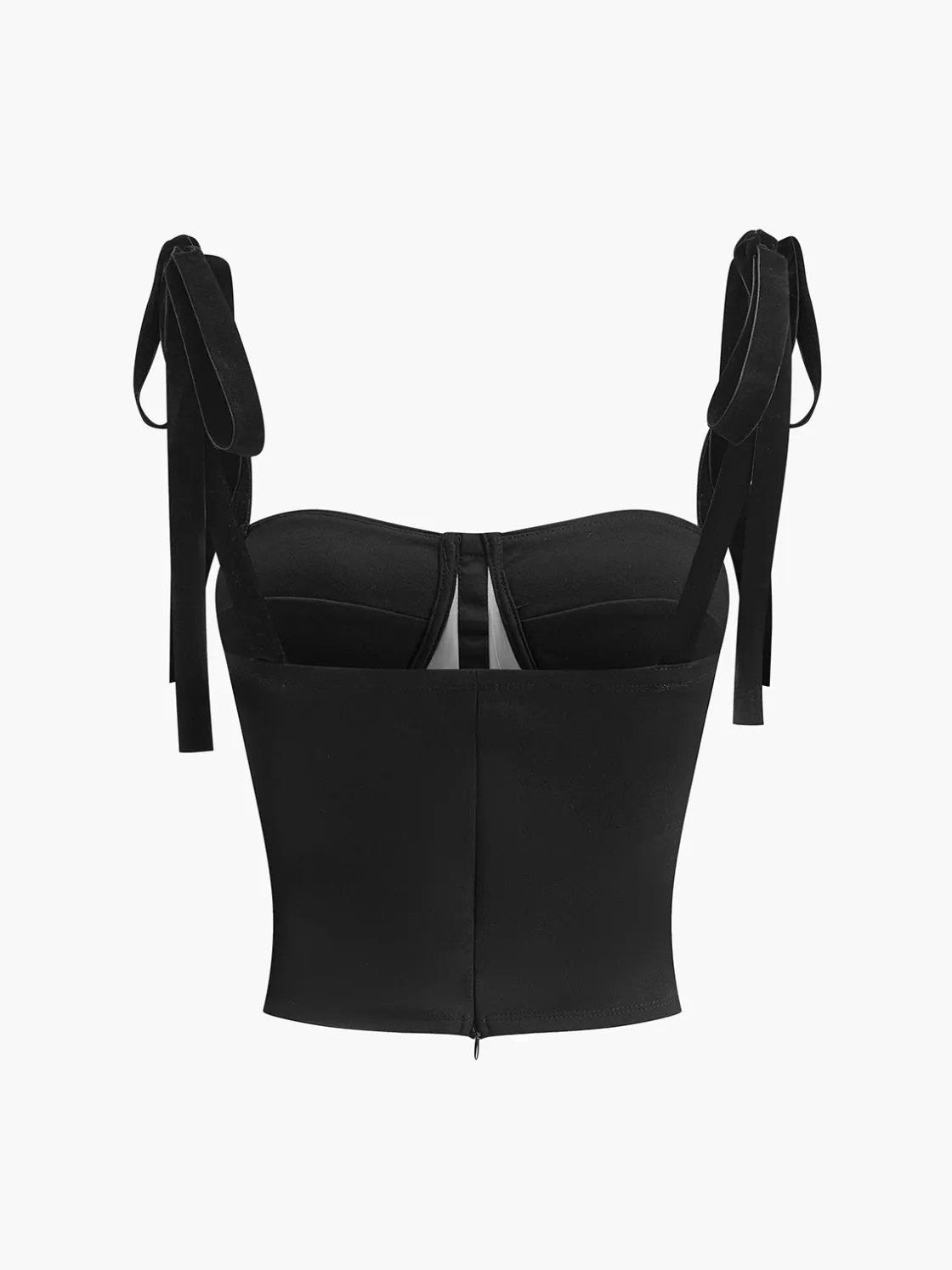 COMMENSE Tied Mesh Corset Crop Top* Corset Tops|Crop Tops