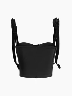 COMMENSE Tied Mesh Corset Crop Top* Corset Tops|Crop Tops