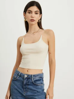 COMMENSE Transparent Strap Crop Tank Top* Sweater Tops|Crop Tops