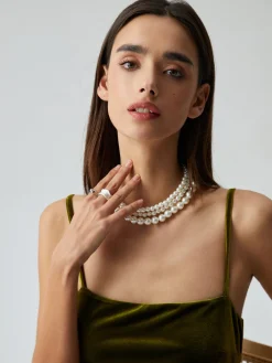 COMMENSE Treble Layers Pearl Necklace* Necklaces|Accessories