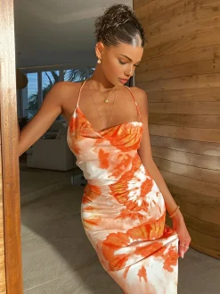 COMMENSE Tropical Floral Print Cami Long Dress* Casual Dresses|Floral Dresses