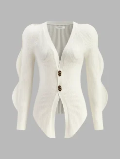 COMMENSE Turn Lock Wave-Sleeve Cardigan* Cardigans|Sweaters & Cardigans