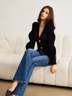 COMMENSE Turn Lock Wave-Sleeve Cardigan* Cardigans|Sweaters & Cardigans