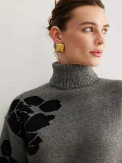 COMMENSE Turtleneck Color Block Shift Sweater* Sweater Tops|Sweaters & Cardigans