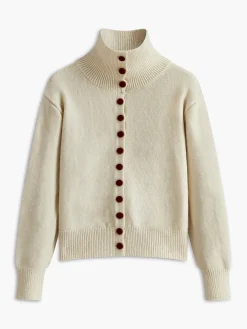 COMMENSE Turtleneck Contrast Button Cardigan* Cardigans|Sweaters & Cardigans
