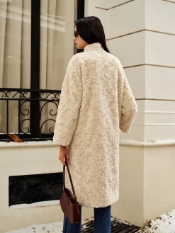 COMMENSE Turtleneck Faux Fur Button Coats* Outerwear|Coats