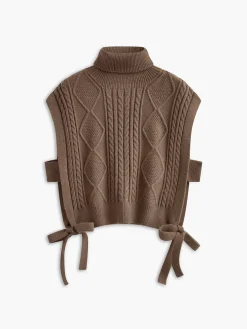 COMMENSE Turtleneck Knotted Sweater Vest* Sweater Vests|Sweaters & Cardigans