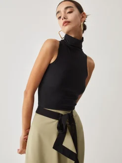 COMMENSE Turtleneck Rib Top* Tank Tops & Camis|Matching Sets