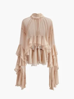 COMMENSE Turtleneck Ruffle Chiffon Shirt* Blouses & Shirts|Tops