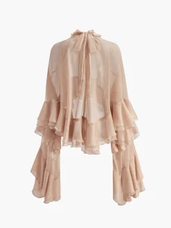 COMMENSE Turtleneck Ruffle Chiffon Shirt* Blouses & Shirts|Tops