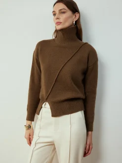 COMMENSE Turtleneck Side Split Short Sweater* Sweater Tops|Sweaters & Cardigans