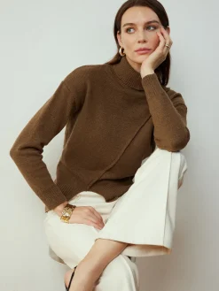 COMMENSE Turtleneck Side Split Short Sweater* Sweater Tops|Sweaters & Cardigans