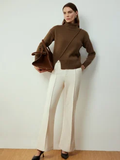 COMMENSE Turtleneck Side Split Short Sweater* Sweater Tops|Sweaters & Cardigans
