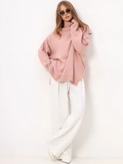 COMMENSE Turtleneck Split Oversized Sweater* Sweater Tops|Sweaters & Cardigans