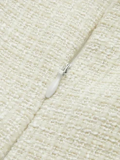 COMMENSE Tweed Pleated Strappy Dress* White Dresses|Casual Dresses