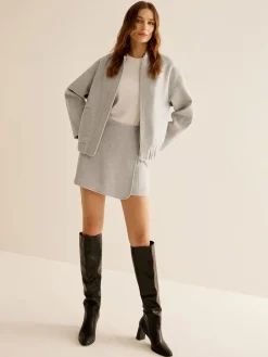 COMMENSE Tweed Pockets Zipper Warm Jacket* Outerwear|Jackets