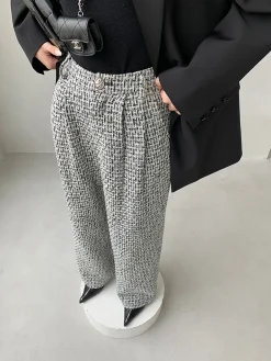 COMMENSE Tweed Wide Leg Dress Pants* Wide Leg|Pants