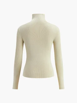 COMMENSE Two Tone Double Sided Long Sleeve Knit Top* Sweater Tops|Sweaters & Cardigans