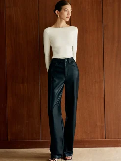 COMMENSE Two Tone Panel Knit Top* Sweater Tops|Sweaters & Cardigans