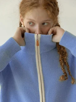 COMMENSE Two Way Zip Contrast Trim Cardigan* Cardigans|Sweaters & Cardigans