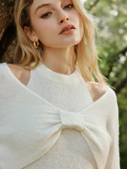 COMMENSE Two-Piece Skinny Vest With Bow-Decor Sweater Top* Vests|Knitwear