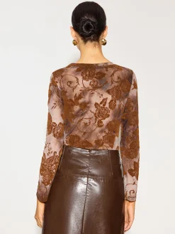 COMMENSE Tye Dye Printed Slim Mesh Top* Tops