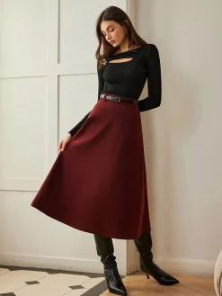 COMMENSE Umbrella Shape Belted Skirt* Skirts|Bottoms