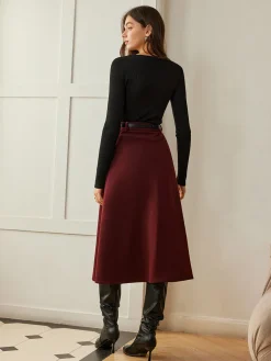 COMMENSE Umbrella Shape Belted Skirt* Skirts|Bottoms