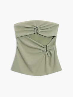 COMMENSE U-Ring Cutout Zippered Tube Top* Tank Tops & Camis|Tops