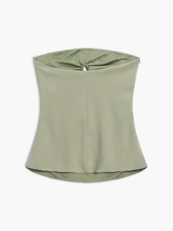 COMMENSE U-Ring Cutout Zippered Tube Top* Tank Tops & Camis|Tops