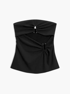 COMMENSE U-Ring Cutout Zippered Tube Top* Tank Tops & Camis|Tops