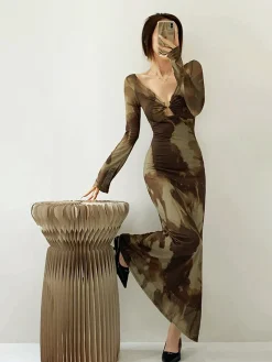 COMMENSE U-Ring Ombre Slim Dress* Casual Dresses|Cocktail & Party Dresses