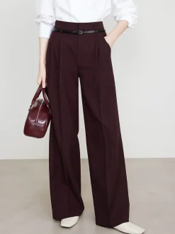 COMMENSE Utility High-Waist Pleated Pants Without Belt* Pants|Bottoms