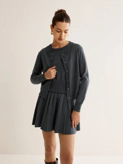 COMMENSE Utility Knit Three-Piece Skirt Set* Sweater Tops|Skirts