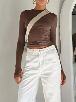 COMMENSE Utility Long Sleeve Crop Top* Sweater Tops|Crop Tops