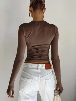 COMMENSE Utility Long Sleeve Crop Top* Sweater Tops|Crop Tops