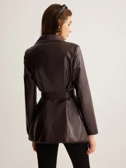COMMENSE Utility PU Leather Belted Jacket* Outerwear|Jackets