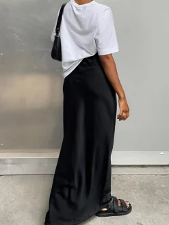 COMMENSE Utility Satin Maxi Skirt* Skirts|Bottoms