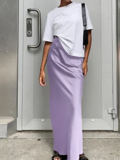 COMMENSE Utility Satin Maxi Skirt* Skirts|Bottoms