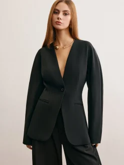 COMMENSE Utility Split Button Cinched Blazer* Outerwear|Blazers
