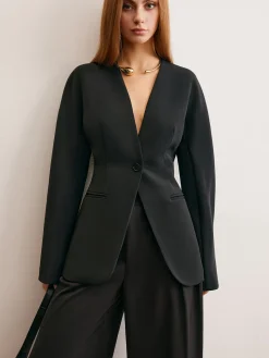 COMMENSE Utility Split Button Cinched Blazer* Outerwear|Blazers