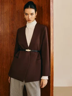 COMMENSE Utility V-Neck Blazer Without Belt* Outerwear|Blazers