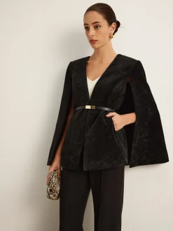 COMMENSE Velvet Belted Cloak* Outerwear|Outerwear
