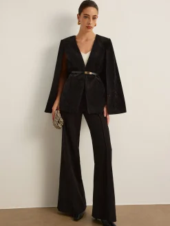 COMMENSE Velvet Belted Cloak* Outerwear|Outerwear