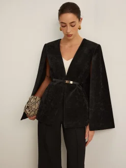 COMMENSE Velvet Belted Cloak* Outerwear|Outerwear
