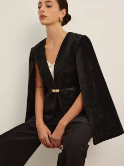 COMMENSE Velvet Belted Cloak* Outerwear|Outerwear