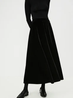 COMMENSE Velvet Flowy Skirt* Skirts|Bottoms